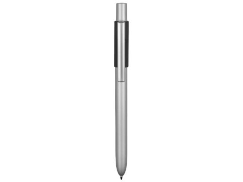 Ручка металлическая шариковая Bobble с силиконовой вставкой, серый/черный