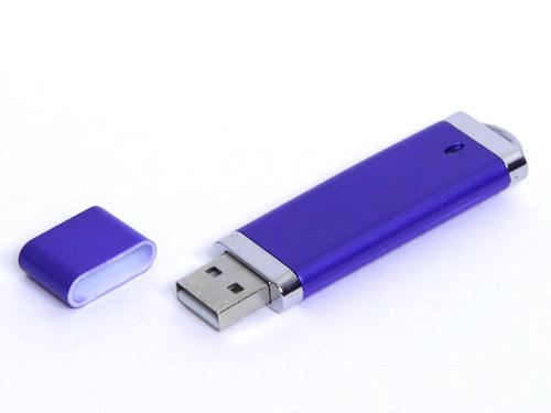 USB-флешка промо на 32 Гб прямоугольной классической формы, синий