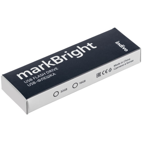 Флешка markBright с зеленой подсветкой, 16 Гб