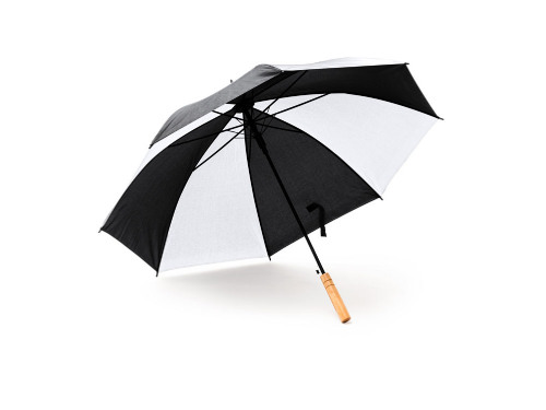 Зонт трость FARGO, полуавтомат, белый/черный