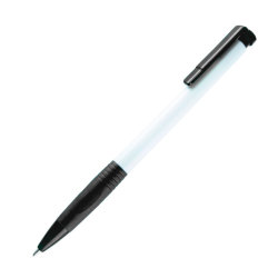 N13, ручка шариковая с грипом, пластик, белый, черный (белый, черный)