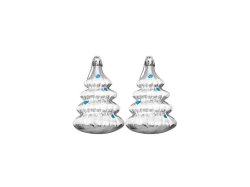 Новогоднее подвесное украшение Ёлочки в серебре из полистирола, набор из 2 шт / 8,6x5,8x3,2см