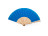 Веер CALESA с деревянными вставками и тканью из полиэстера, голубой