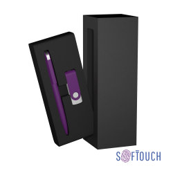 Набор ручка + флеш-карта 8 Гб в футляре, покрытие soft touch, фиолетовый