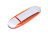 Флешка 3.0 промо овальной формы, 32 Гб, серебристый/оранжевый