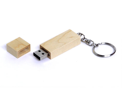 USB-флешка на 8 Гб прямоугольная форма, колпачек с магнитом, натуральный