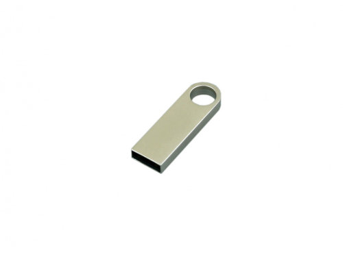 USB 2.0-флешка на 8 Гб с мини чипом и круглым отверстием, серебристый