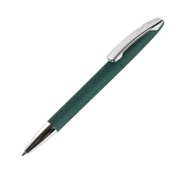 Ручка шариковая VIEW, пластик/металл, покрытие soft touch (темно-зелёный)