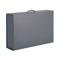 Коробка складная подарочная, 37x25x10cm, кашированный картон, серый (серый)